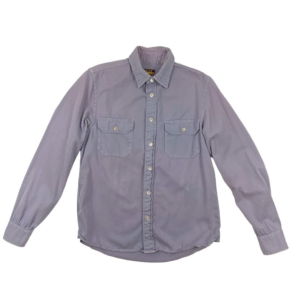 LEVIS VINTAGE CLOTHING WASH AND WEAR TAB TWILLS SHIRT BLUE SMALL